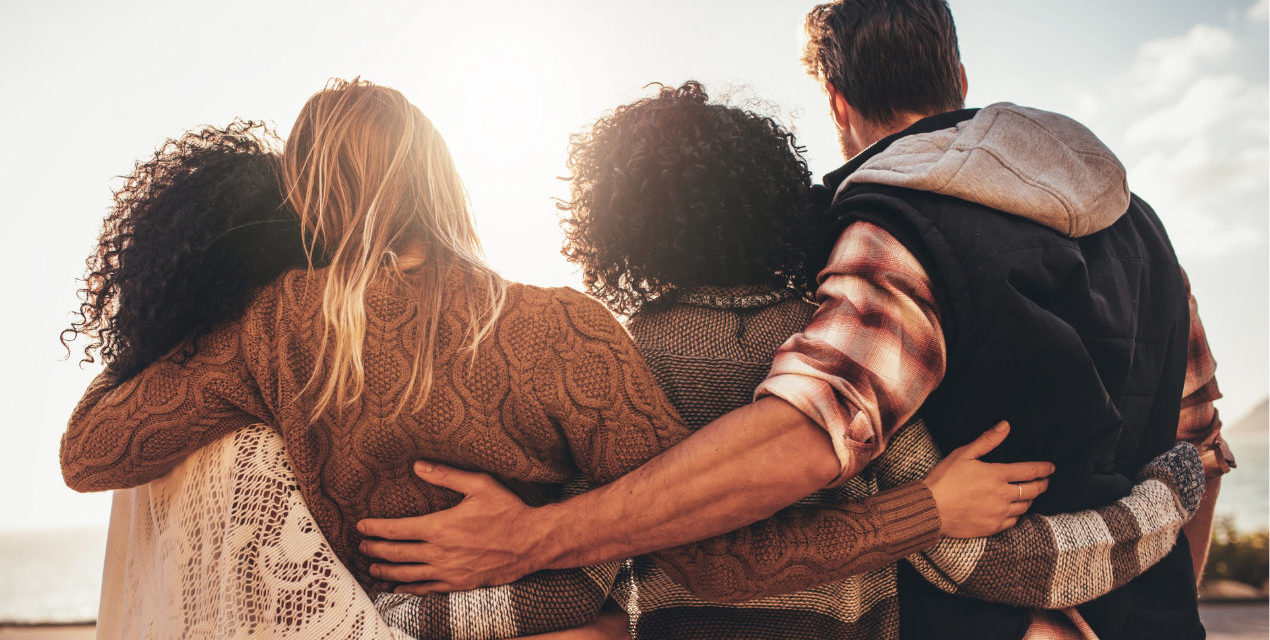 Friends Embracing