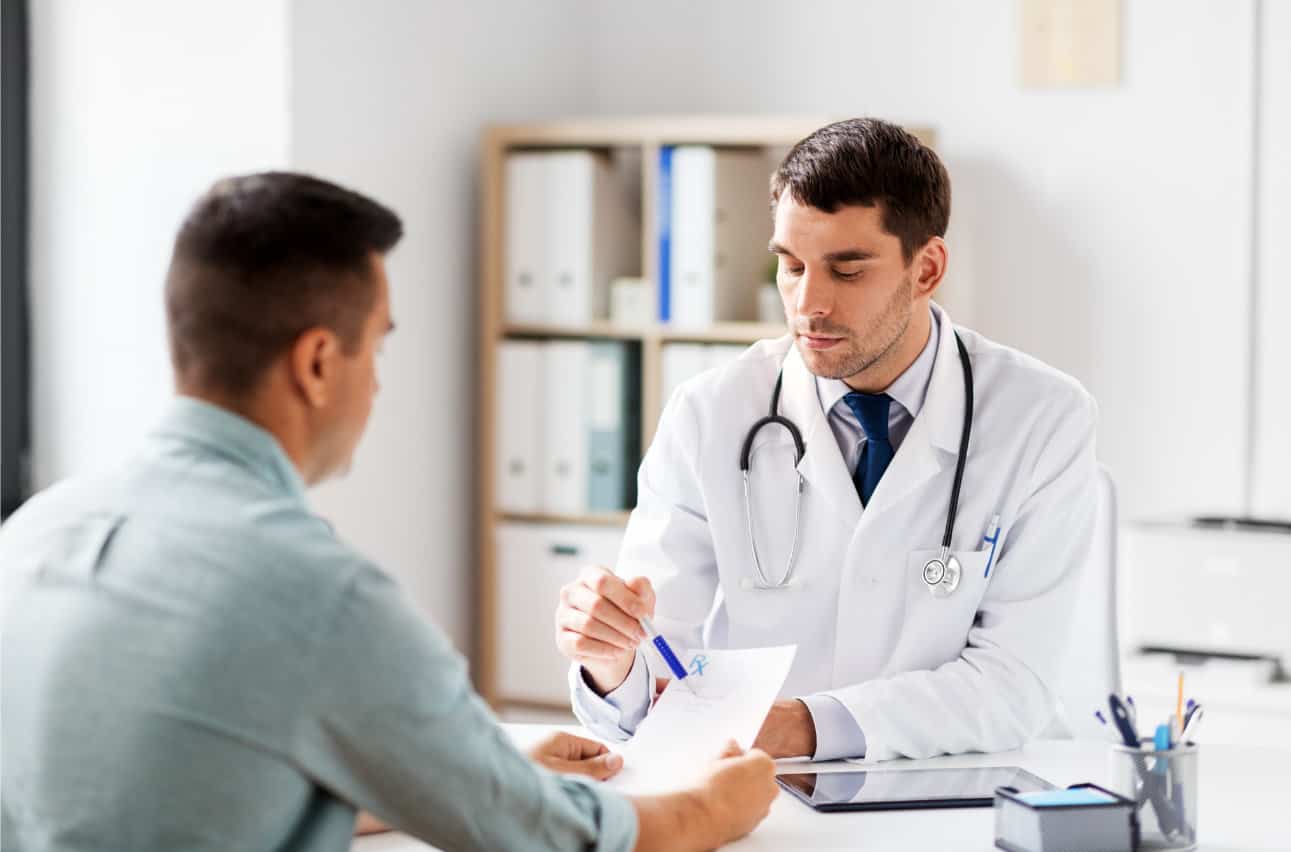 Physician informing patient