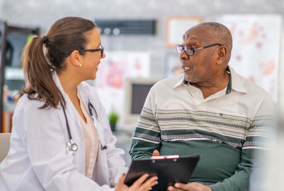 A doctor discussing treatment options with patient